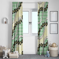 Green Palaka Hawaii Window Curtain Kukui Nut Pikake Lei Hawaiian Tapa Pattern - Polynesian Pride