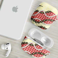 Red Palaka Hawaii AirPods Case Kukui Nut Pikake Lei Hawaiian Tapa Pattern LT14 - Polynesian Pride