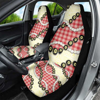 Red Palaka Hawaii Car Seat Cover Kukui Nut Pikake Lei Hawaiian Tapa Pattern - Polynesian Pride