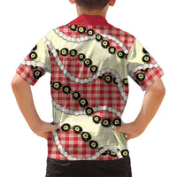 Red Palaka Hawaii Kid Hawaiian Shirt Kukui Nut Pikake Lei Hawaiian Tapa Pattern LT14 - Polynesian Pride