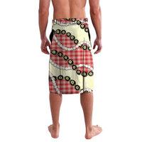 Red Palaka Hawaii Lavalava Kukui Nut Pikake Lei Hawaiian Tapa Pattern - Polynesian Pride