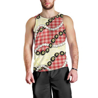 Red Palaka Hawaii Men Tank Top Kukui Nut Pikake Lei Hawaiian Tapa Pattern LT14 - Polynesian Pride