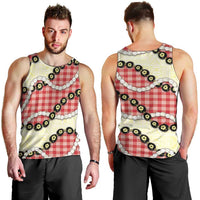 Red Palaka Hawaii Men Tank Top Kukui Nut Pikake Lei Hawaiian Tapa Pattern LT14 - Polynesian Pride