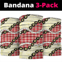 Red Palaka Hawaii Neck Gaiter Kukui Nut Pikake Lei Hawaiian Tapa Pattern - Polynesian Pride