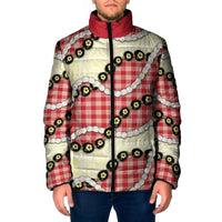 Red Palaka Hawaii Padded Jacket Kukui Nut Pikake Lei Hawaiian Tapa Pattern LT14 Men Red - Polynesian Pride