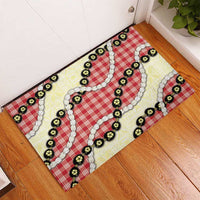Red Palaka Hawaii Rubber Doormat Kukui Nut Pikake Lei Hawaiian Tapa Pattern LT14 - Polynesian Pride