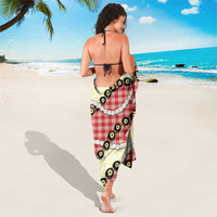 Red Palaka Hawaii Sarong Kukui Nut Pikake Lei Hawaiian Tapa Pattern - Polynesian Pride