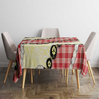 Red Palaka Hawaii Tablecloth Kukui Nut Pikake Lei Hawaiian Tapa Pattern LT14 - Polynesian Pride