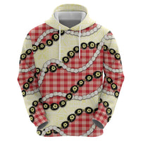 Red Palaka Hawaii Zip Hoodie Kukui Nut Pikake Lei Hawaiian Tapa Pattern - Polynesian Pride