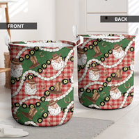 Cowboy Hawaii Mele Kalikimaka Laundry Basket Paniolo Kukui Nut Pikake Lei Red Version LT14 - Polynesian Pride