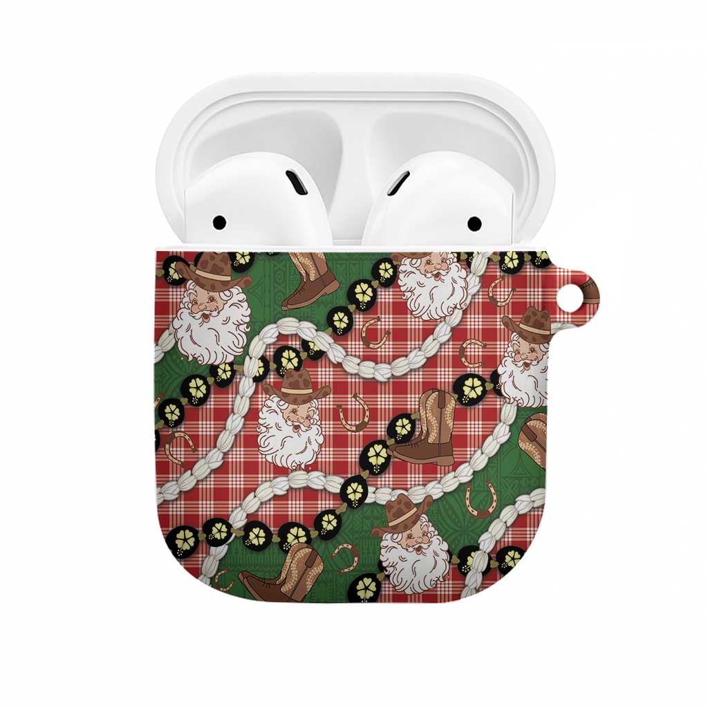 Cowboy Hawaii Mele Kalikimaka AirPods Case Paniolo Kukui Nut Pikake Lei Red Version LT14 Red - Polynesian Pride