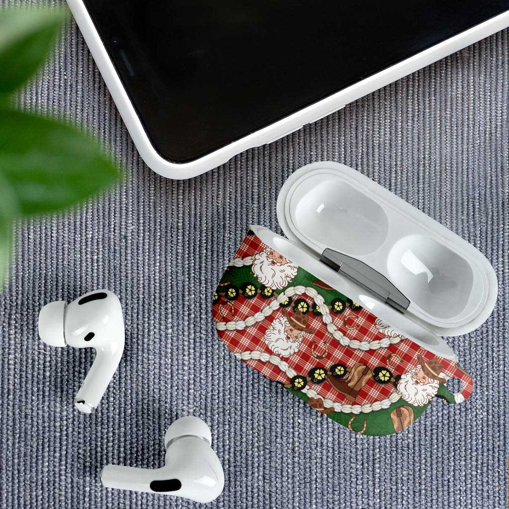 Cowboy Hawaii Mele Kalikimaka AirPods Case Paniolo Kukui Nut Pikake Lei Red Version LT14 - Polynesian Pride