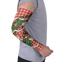 Cowboy Hawaii Mele Kalikimaka Arm Sleeves Paniolo Kukui Nut Pikake Lei Red Version LT14 - Polynesian Pride