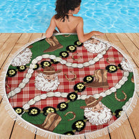 Cowboy Hawaii Mele Kalikimaka Beach Blanket Paniolo Kukui Nut Pikake Lei Red Version - Polynesian Pride