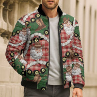 Cowboy Hawaii Mele Kalikimaka Bomber Puffer Jacket Paniolo Kukui Nut Pikake Lei Red Version LT14 - Polynesian Pride