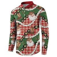 Cowboy Hawaii Mele Kalikimaka Button Sweatshirt Paniolo Kukui Nut Pikake Lei Red Version LT14 - Polynesian Pride