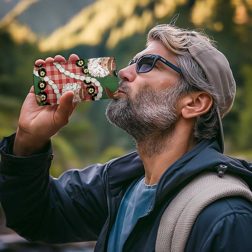 Cowboy Hawaii Mele Kalikimaka 4 in 1 Can Cooler Tumbler Paniolo Kukui Nut Pikake Lei Red Version - Polynesian Pride
