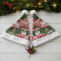 Cowboy Hawaii Mele Kalikimaka Christmas Santa Hat Paniolo Kukui Nut Pikake Lei Red Version - Polynesian Pride