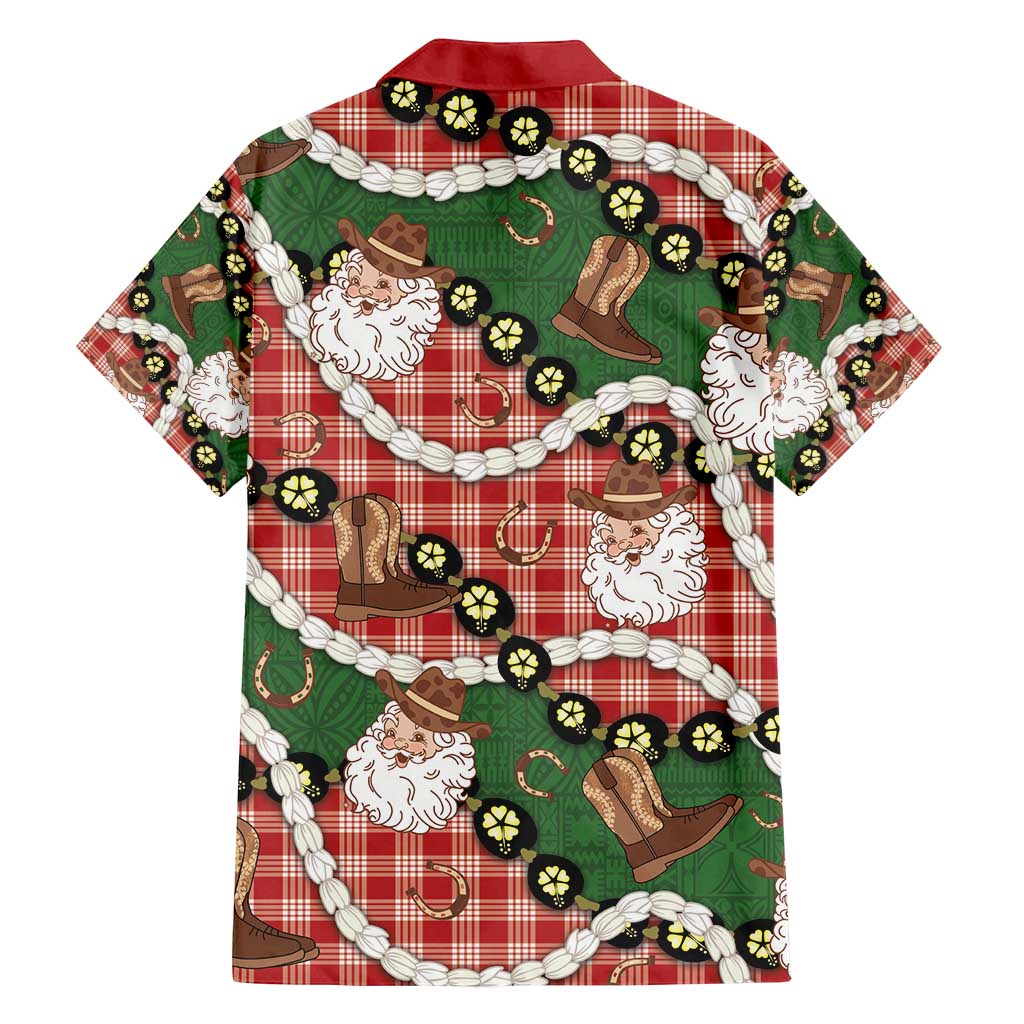 Cowboy Hawaii Mele Kalikimaka Family Matching Summer Maxi Dress and Hawaiian Shirt Paniolo Kukui Nut Pikake Lei Red Version - Polynesian Pride