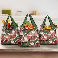 Cowboy Hawaii Mele Kalikimaka Grocery Bag Paniolo Kukui Nut Pikake Lei Red Version - Polynesian Pride