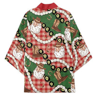Cowboy Hawaii Mele Kalikimaka Kimono Paniolo Kukui Nut Pikake Lei Red Version - Polynesian Pride