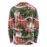 Cowboy Hawaii Mele Kalikimaka Long Sleeve Shirt Paniolo Kukui Nut Pikake Lei Red Version LT14 - Polynesian Pride