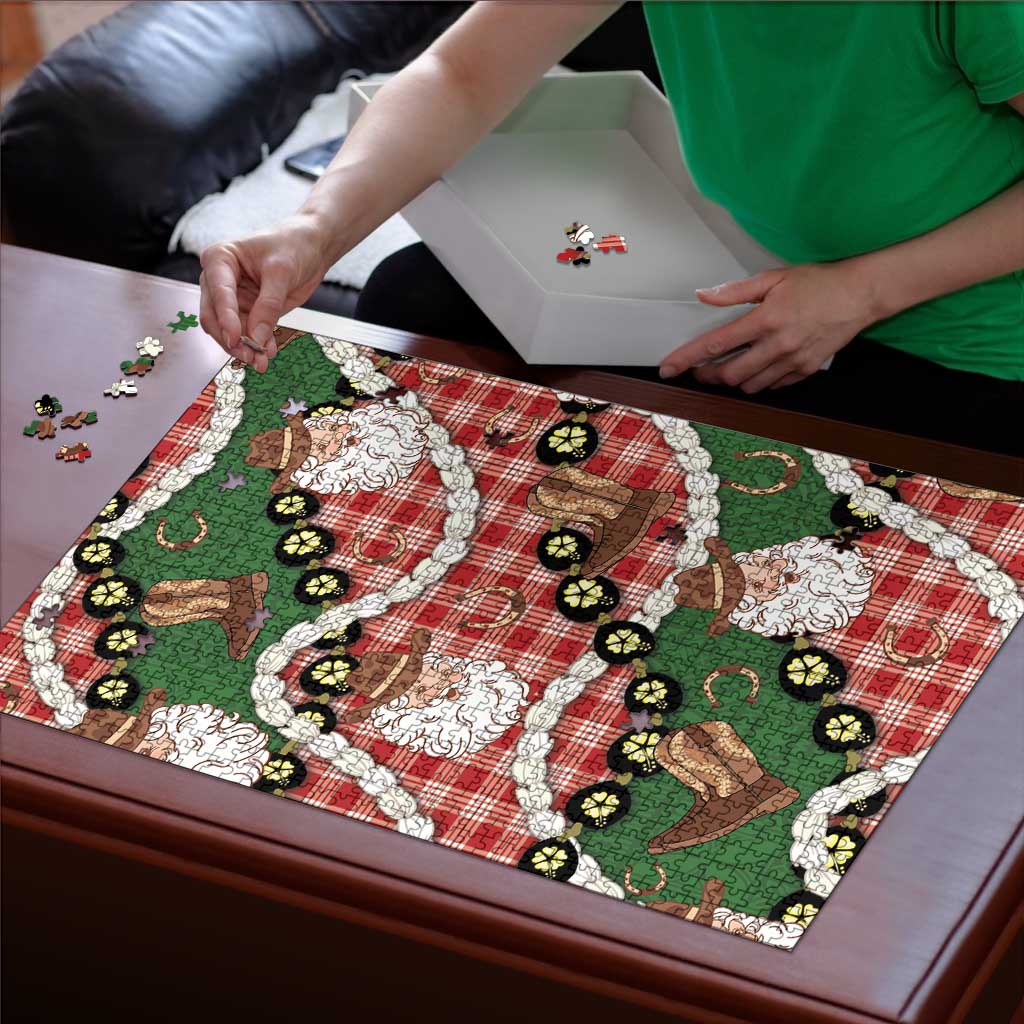 Cowboy Hawaii Mele Kalikimaka Puzzle Paniolo Kukui Nut Pikake Lei Red Version LT14 - Polynesian Pride