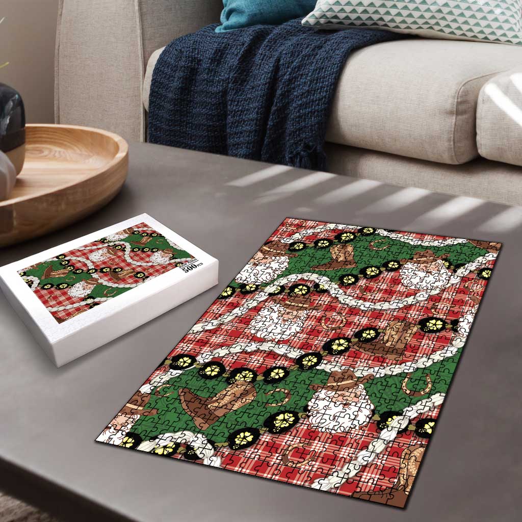Cowboy Hawaii Mele Kalikimaka Puzzle Paniolo Kukui Nut Pikake Lei Red Version LT14 - Polynesian Pride