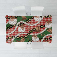 Cowboy Hawaii Mele Kalikimaka Tablecloth Paniolo Kukui Nut Pikake Lei Red Version LT14 Red - Polynesian Pride