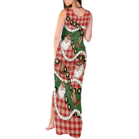 Cowboy Hawaii Mele Kalikimaka Tank Maxi Dress Paniolo Kukui Nut Pikake Lei Red Version - Polynesian Pride