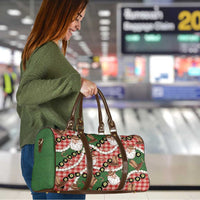 Cowboy Hawaii Mele Kalikimaka Travel Bag Paniolo Kukui Nut Pikake Lei Red Version - Polynesian Pride