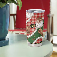 Cowboy Hawaii Mele Kalikimaka Tumbler Cup Paniolo Kukui Nut Pikake Lei Red Version - Polynesian Pride