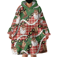 Cowboy Hawaii Mele Kalikimaka Wearable Blanket Hoodie Paniolo Kukui Nut Pikake Lei Red Version LT14 - Polynesian Pride