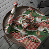 Cowboy Hawaii Mele Kalikimaka Wrapping Paper Paniolo Kukui Nut Pikake Lei Red Version LT14 - Polynesian Pride
