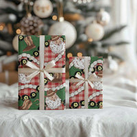 Cowboy Hawaii Mele Kalikimaka Wrapping Paper Paniolo Kukui Nut Pikake Lei Red Version LT14 - Polynesian Pride