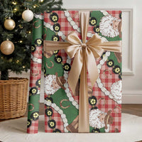Cowboy Hawaii Mele Kalikimaka Wrapping Paper Paniolo Kukui Nut Pikake Lei Red Version LT14 - Polynesian Pride