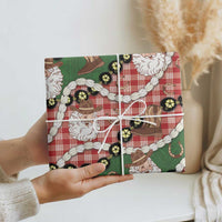 Cowboy Hawaii Mele Kalikimaka Wrapping Paper Paniolo Kukui Nut Pikake Lei Red Version LT14 - Polynesian Pride