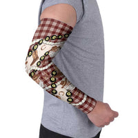 Cowboy Hawaii Mele Kalikimaka Arm Sleeves Paniolo Kukui Nut Pikake Lei Burgundy Version LT14 - Polynesian Pride