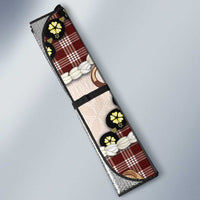 Cowboy Hawaii Mele Kalikimaka Auto Sun Shade Paniolo Kukui Nut Pikake Lei Burgundy Version - Polynesian Pride