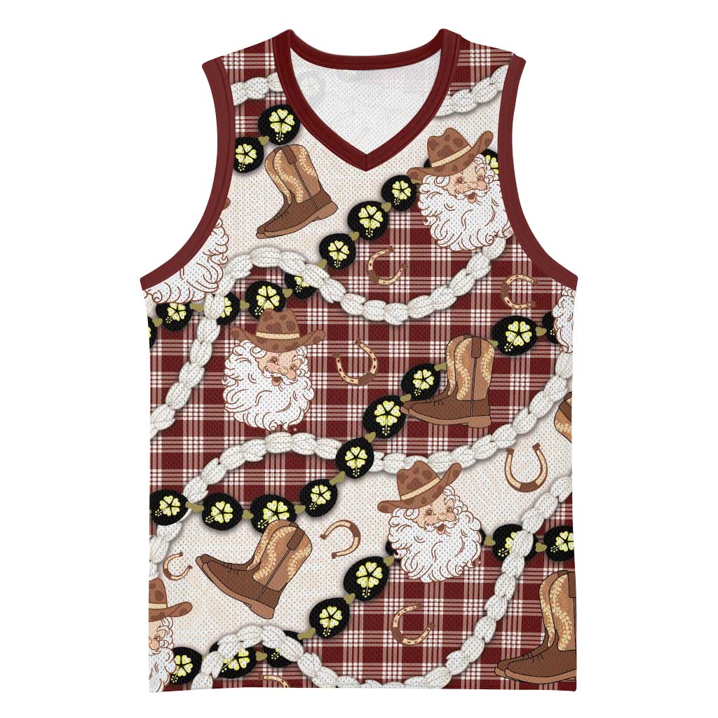 Cowboy Hawaii Mele Kalikimaka Basketball Jersey Paniolo Kukui Nut Pikake Lei Burgundy Version LT14 Unisex Burgundy - Polynesian Pride