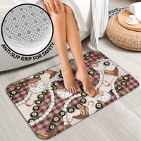 Cowboy Hawaii Mele Kalikimaka Bathroom Set Paniolo Kukui Nut Pikake Lei Burgundy Version - Polynesian Pride