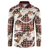 Cowboy Hawaii Mele Kalikimaka Button Sweatshirt Paniolo Kukui Nut Pikake Lei Burgundy Version LT14 Burgundy - Polynesian Pride