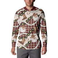 Cowboy Hawaii Mele Kalikimaka Button Sweatshirt Paniolo Kukui Nut Pikake Lei Burgundy Version LT14 - Polynesian Pride