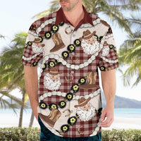 Cowboy Hawaii Mele Kalikimaka Hawaiian Shirt Paniolo Kukui Nut Pikake Lei Burgundy Version - Polynesian Pride