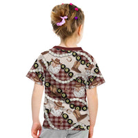 Cowboy Hawaii Mele Kalikimaka Kid T Shirt Paniolo Kukui Nut Pikake Lei Burgundy Version - Polynesian Pride