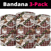 Cowboy Hawaii Mele Kalikimaka Neck Gaiter Paniolo Kukui Nut Pikake Lei Burgundy Version LT14 package One Size: 25*50cm Burgundy - Polynesian Pride