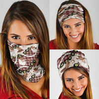 Cowboy Hawaii Mele Kalikimaka Neck Gaiter Paniolo Kukui Nut Pikake Lei Burgundy Version LT14 - Polynesian Pride