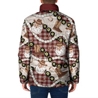 Cowboy Hawaii Mele Kalikimaka Padded Jacket Paniolo Kukui Nut Pikake Lei Burgundy Version LT14 - Polynesian Pride