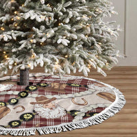 Cowboy Hawaii Mele Kalikimaka Tree Skirt Paniolo Kukui Nut Pikake Lei Burgundy Version LT14 - Polynesian Pride