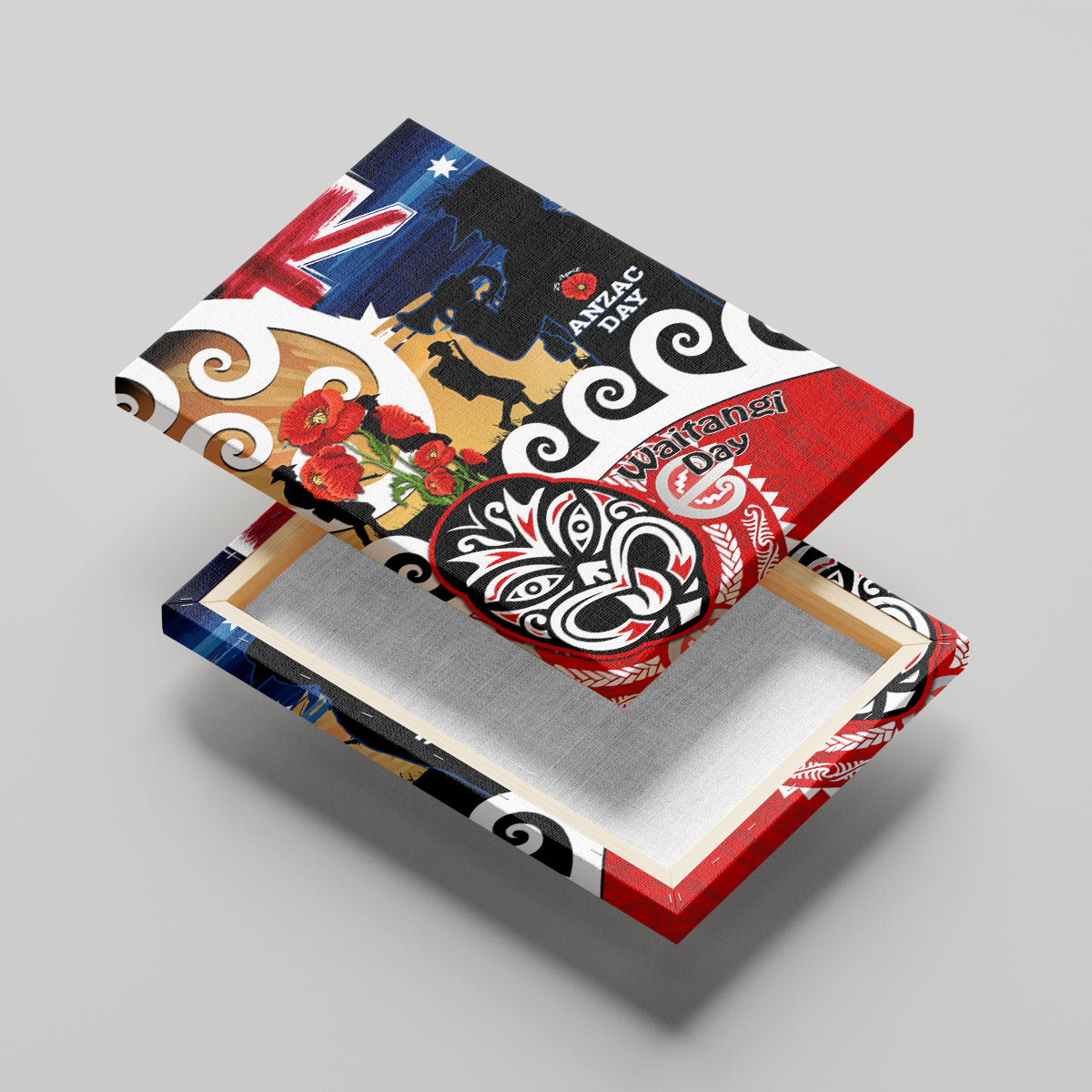 New Zealand Waitangi And ANZAC Day Canvas Wall Art Aotearoa Maori Tiki With Last Post LT14 - Polynesian Pride
